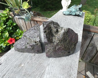 Bookends Made From Centennial Mine No. 3 Basalt, Quartz & Epidote
