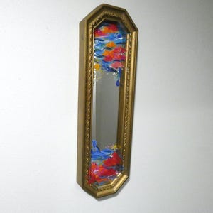 Vintage 1960&#39;s Mirror With Painted Floral Design by Carmen