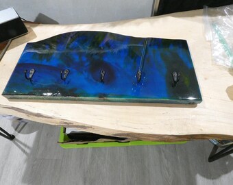 Beautiful 191/2" Long Northern Lights 5 Hook Coat / Hat / Keys Rack