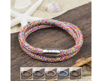 Wristband TIM | Sailing rope | 6 mm | Heart | Surfer | Magnetic closure | 02