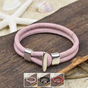 Bracelet RABEA | Cork | 5mm | Surfers | Toggle closure | 01