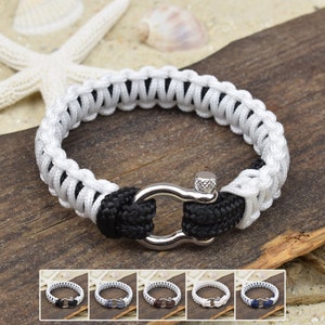 Bracelet RENE | Sailing rope | 4 mm | Surfer | Shackle clasp | 03