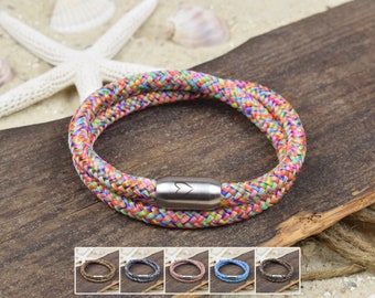 Bracelet TIM | sailing rope | 6mm | heart | Surfers | Magnetic clasp | 02