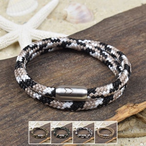 Bracelet TIM | Sailing rope | 6 mm | Heart | Surfer | Magnetic clasp | 03