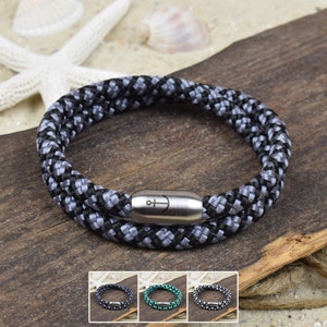 Bracelet KALÉ | corde à voile | 6 mm | Ancre | Surfeurs | Fermoir magnétique | 06