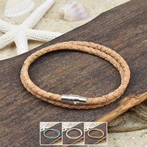 Armband ARNE | Kurk | 4 mm | Surfers | Magnetische sluiting | 01