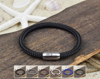 Armband SVEN | Segeltau | 6 mm | Anker | Surfer | Magnetverschluss | 01