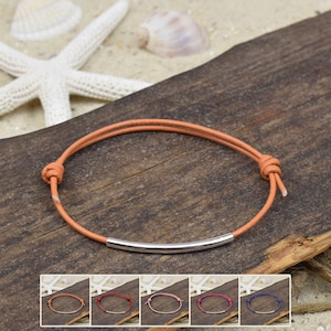 Bracelet footband RIGO | Leather | 1.5mm | Tube | Move node | 04