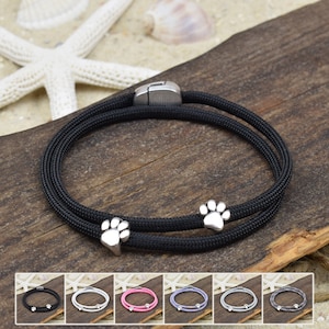 Bracelet BELLA | Paracord | 4mm | Sliders | paw | Magnetic clasp | 01