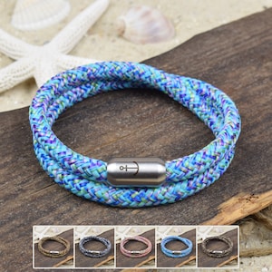 Bracelet KALÉ | corde à voile | 6 mm | Ancre | Surfeurs | Fermoir magnétique | 02