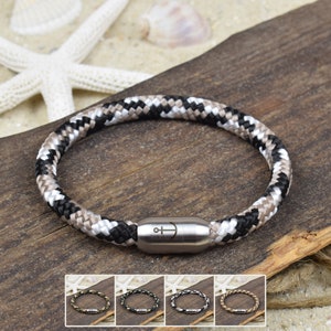 Bracelet SVEN | corde à voile | 6 mm | Ancre | Surfeurs | Fermoir magnétique | 03