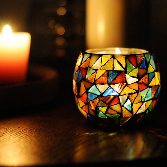 Ideas For Glass Mosaic Candle Holders