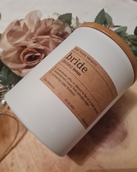 Personalised Bride Candle Unique Wedding Gift Bride Candle Etsy