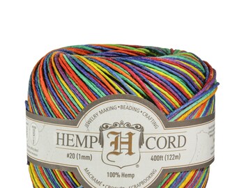 Hemp Cord Balls Variegated 1mm for Jewelry Making