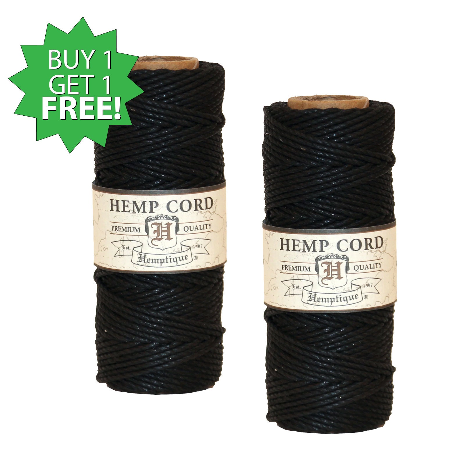 Hemptique 100% Hemp Cord Ball - 122 Meter Hemp String - 1 mm Cord Thread  for Jewelry Making, Macrame, Greeting Cards & More - Multi Packs and Colors