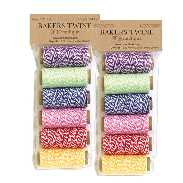 Cotton Bakers Twine Mini Spools - 2 Packs of 6 Spools!