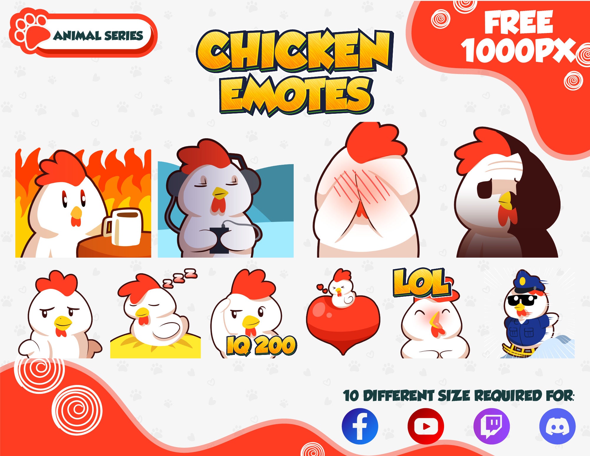 Chicken Cute Emotes Emotes Bundle Pack Chicken Twitch Etsy
