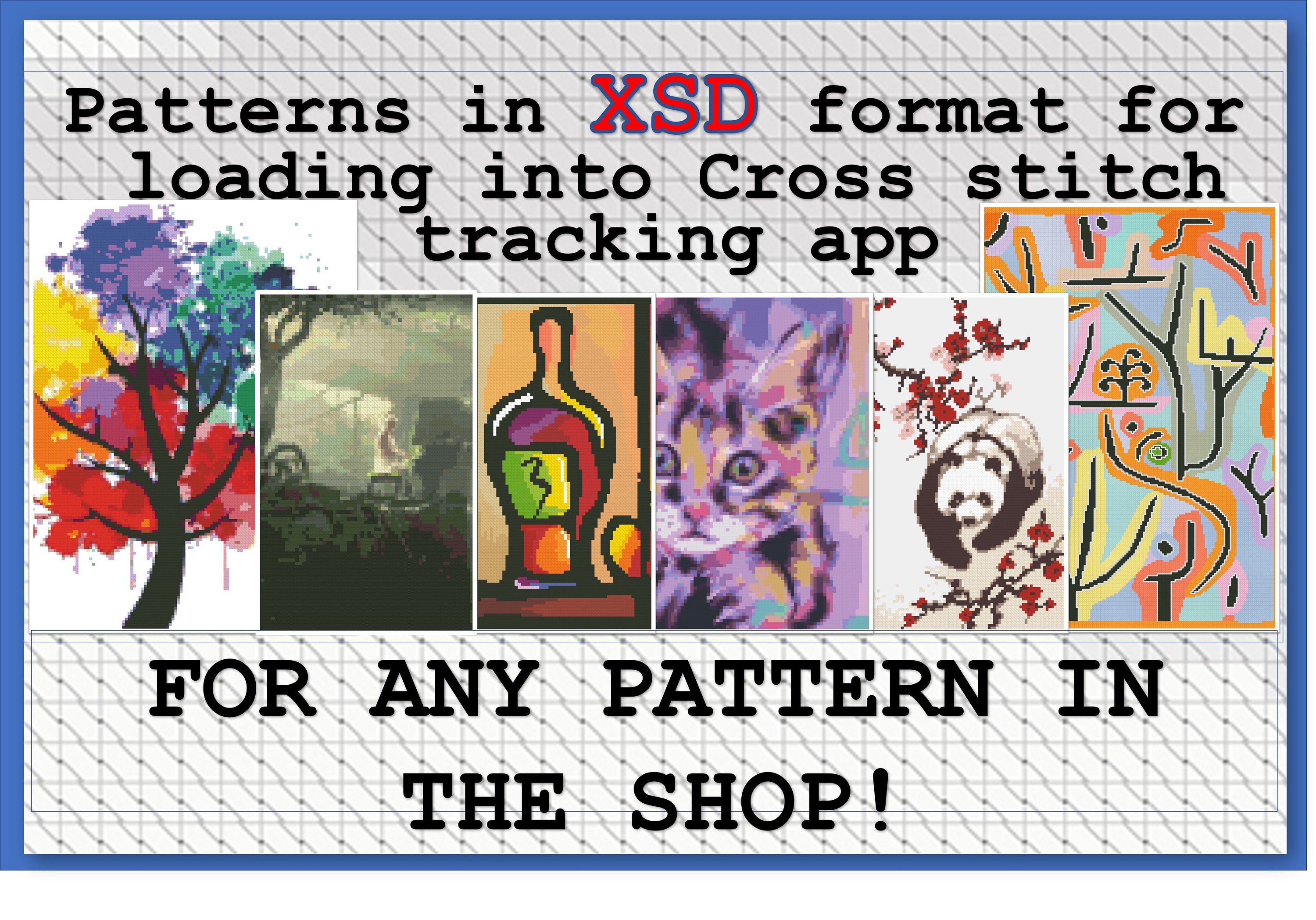 XSD crossstitch pattern for any listing in the shop Etsy