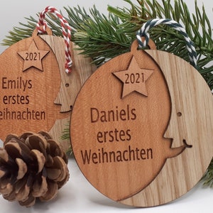 First Christmas, Custom Name Christmas Tree Decoration Baby, Newborn Gift Christmas, First Christmas Wood