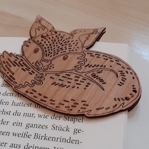 Bookmark wood, bookmark corner, fox