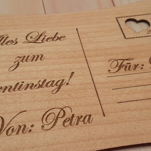 Carte en bois personnalisable, Carte postale en bois, Carte de vœux, Carte postale Saint-Valentin, Carte postale Fête des mères, Carte postale Anniversaire
