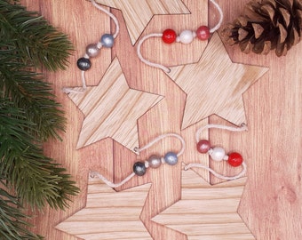 Christmas garland, star garland, pearl garland, Christmas decoration garland