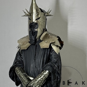 Nazgul Costume For Cosplay/Ringwraith Costume/Dark Outfit/Black Rider Costume/Nazgul Helmet/Gauntlet/Cloak/Shoulder/Halloween/Themed parties