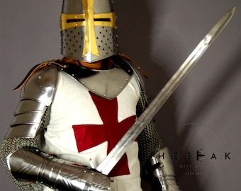 The Ultimate Templar Knight Armor Full Body Suit Medieval Costume For Historical Reenactments & Collectors Armor Cosplay Best For Halloween