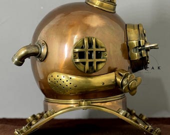 銅と真鍮のダイビングヘルメット マークVモデル：アメリカ海軍の装飾品