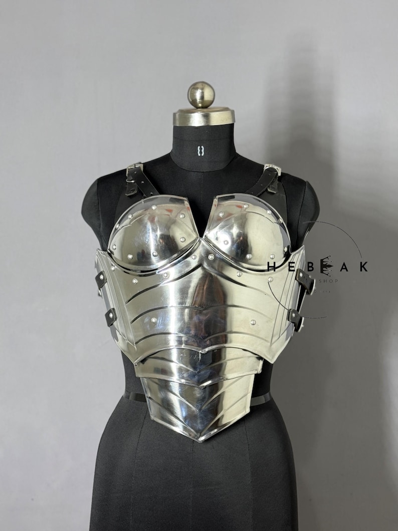 Lady Chest Armor, Female Armor Jacket, Warrior Queen Chest Plate, Medieval Female Costume, Halloween Costume, Cosplay Armor