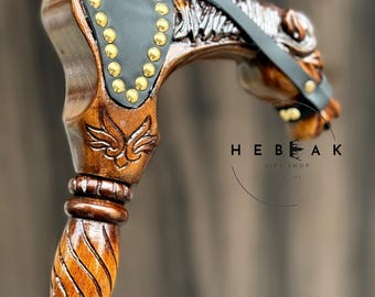 (アンティーク)馬の頭のハンドル付き杖 手作りの木製ステッキ：馬の頭のハンドル、スタイリッシュな杖 - Etsy 日本