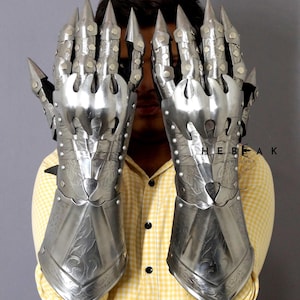 Middeleeuwse Nazgul-set met etshandschoenen/Middeleeuws Gothic Fantasy Accessoires Handschoenen/Knight Gothic Gauntlet/Halloweenkostuum ~ Rollenspel en cosplay