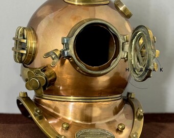 銅と真鍮のダイビングヘルメット マークVモデル：アメリカ海軍の装飾品