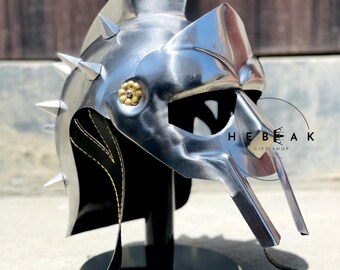 Gladiator Helmet Replica: Roman Warrior Armor, Cosplay Prop