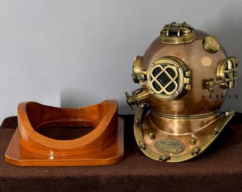 銅と真鍮のダイビングヘルメット マークVモデル：アメリカ海軍の装飾品