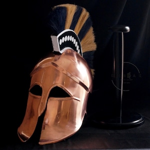 Greek Corinthian Helmet- Handcrafted Corinthian Helmet - Ancient Greek Warrior Armor - Spartan Warrior Armor Helmet LARP, Costume, or Decor