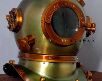 銅と真鍮のダイビングヘルメット マークVモデル：アメリカ海軍の装飾品