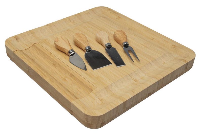 Personalized Bamboo Charcuterie Board – Hidden Utensil Drawer With ...