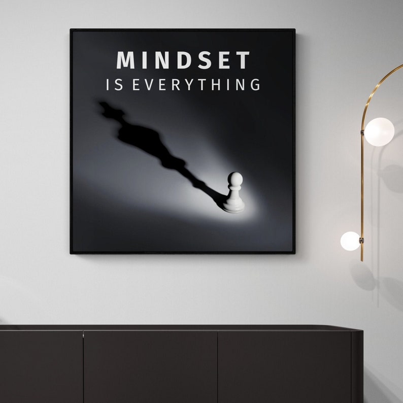 Mindset is Everything Inspirational Canvas Wall Art Etsy