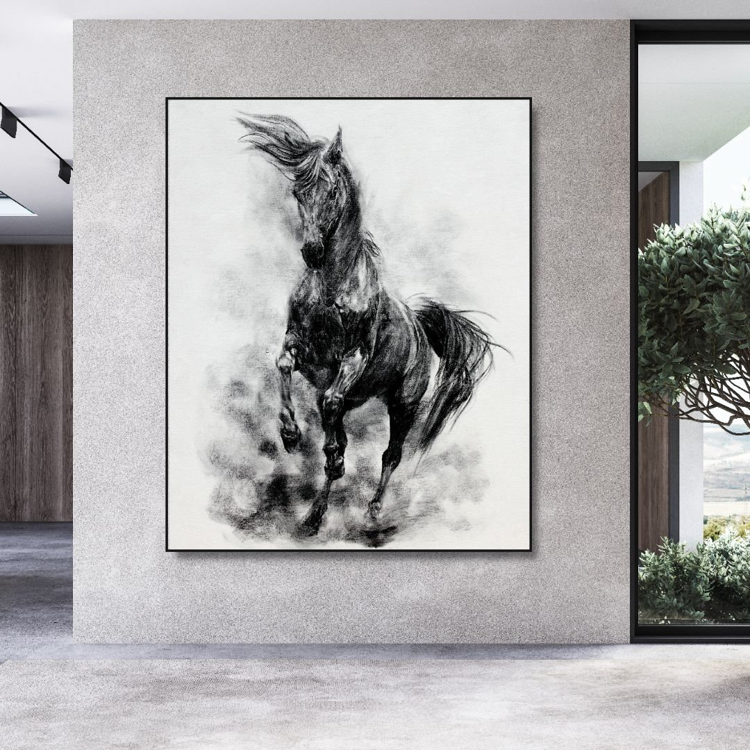 Horse Black And White Art