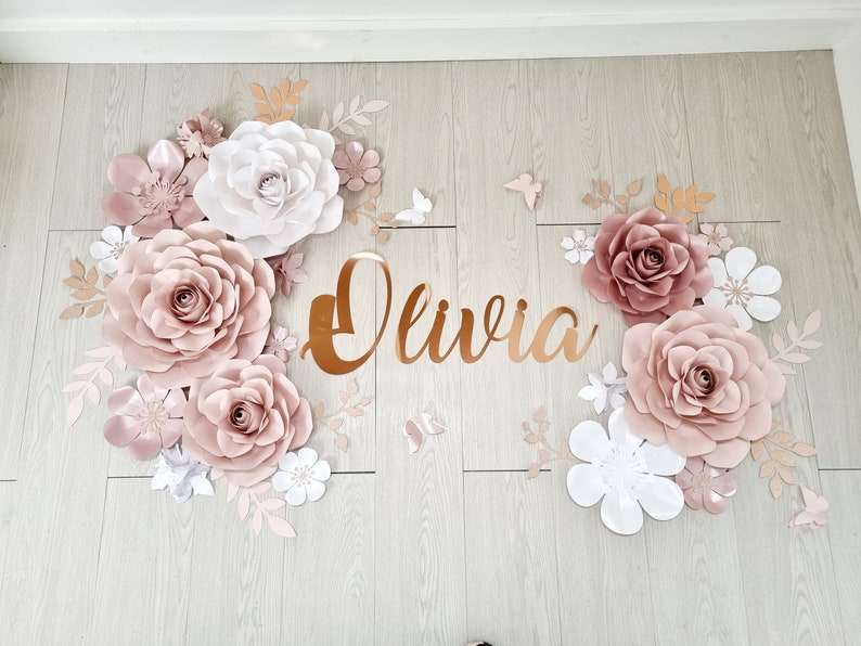 Paper Flower Wall Decor Baby Nursery Childs Room Party Etsy UK