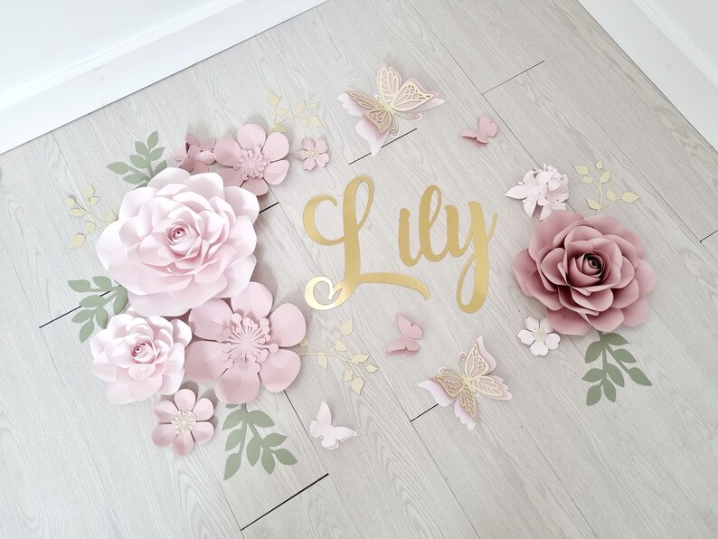 Paper Flower Wall Decor Baby Nursery Childs Room Party Etsy UK