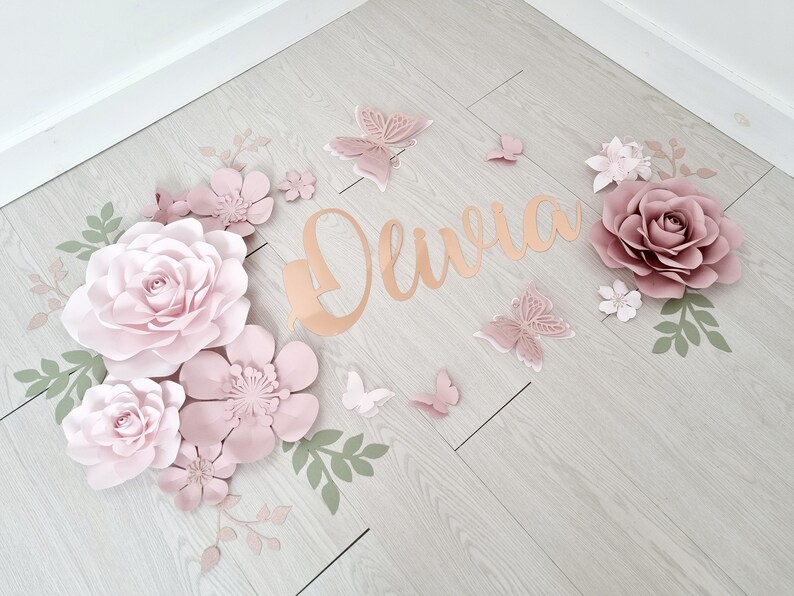 Paper Flower Wall Decor Baby Nursery Childs Room Party Etsy UK