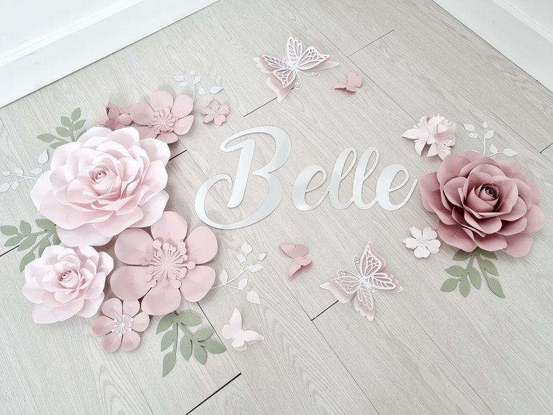 Paper Flower Wall Decor Baby Nursery Childs Room Party Etsy UK