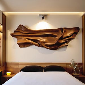 Modern Wooden Wall Sculpture for Bedroom Living Room Decor