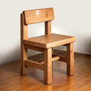 Handmade Wooden Toddler Chair for Playroom or Kids Study Desk