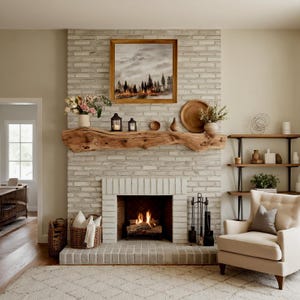Fireplace Wood Paneling Sustainable & Durable Solid Wood Designs, Solid Wood Fireplace Shelf,  Fireplace mantel, Floating Mantel, Home Decor