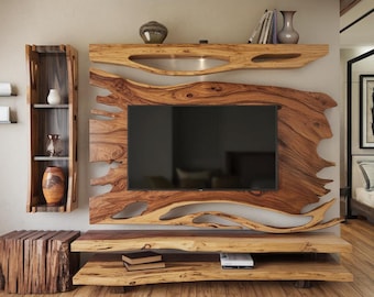 Multi-Purpose Solid Wood TV Shelf For Living Room, Unique Solid Wood TV Shelf, Rustic Style Solid Wood TV Shelf, Best Furniture