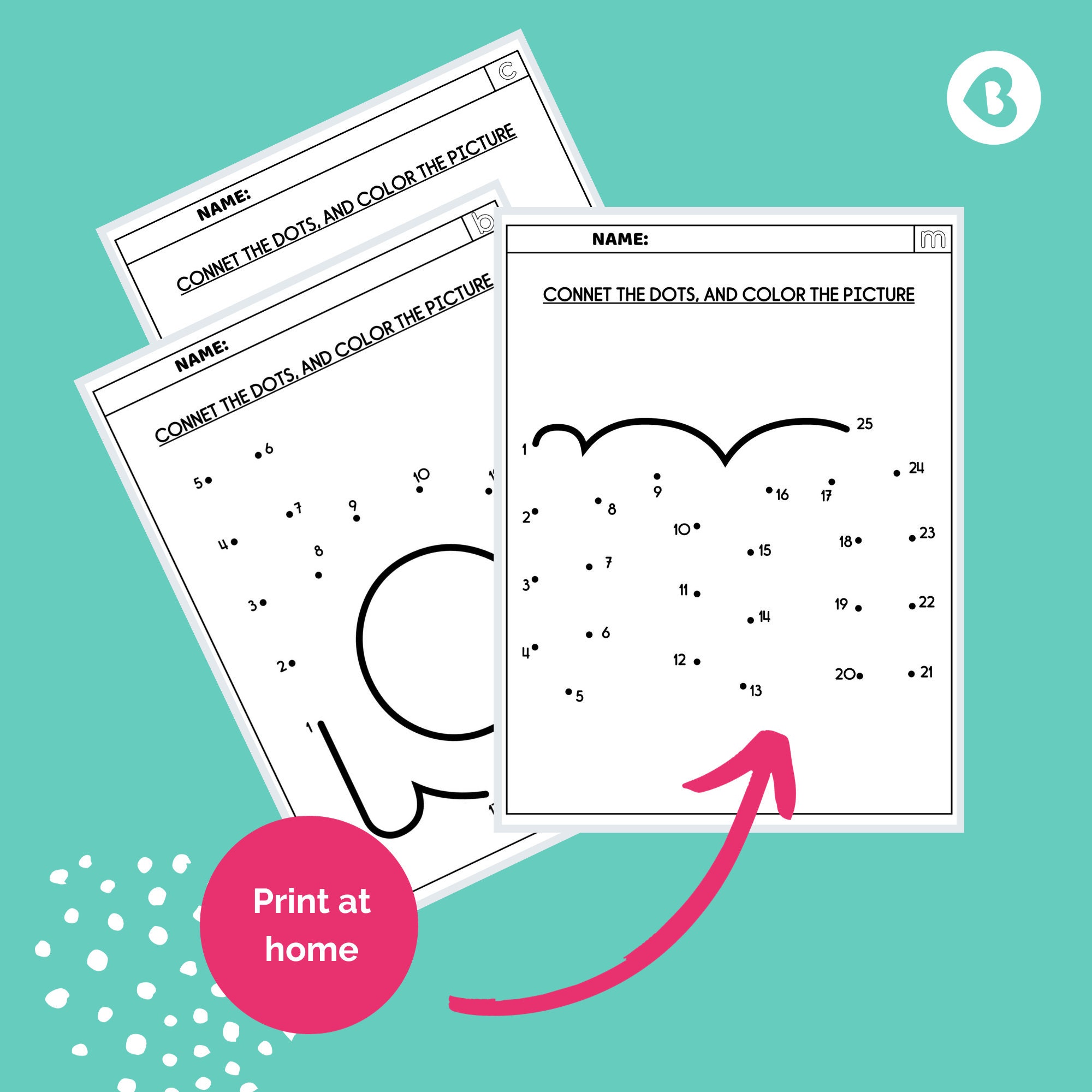 Alphabet Dot to Dot Printable, Dot to Dot Printable Letters for Kids ...