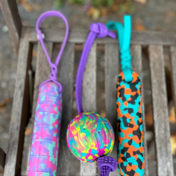 Foam Ball Biothane Tug Toys, Ready to Ship